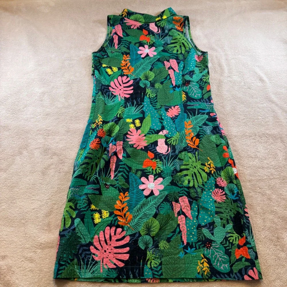 Vilagallo Jungle Print Shift Dress Tropical Safari Resort Vacation SZ EU 36/US 4 - Picture 16 of 16